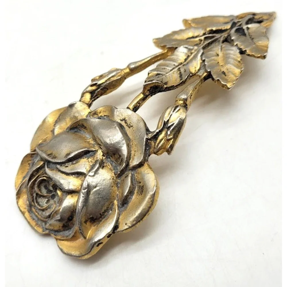 Vintage 80s Jose Cotel Paris France Brass Designer Fashion Belt Buckle RARE HTF